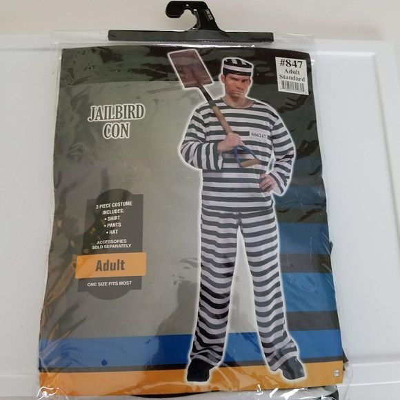 Adult Standard Other - Jailbird Con Prisoner Halloween Costume NEW Adult